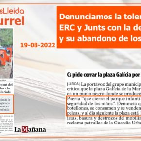 Ciutadans Lleida demana que es tanqui un parc infantil fins que es garanteixi la seguretat dels infants
