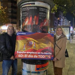 Ciutadans Lleida celebra el día de la Constitución con una pegada de carteles por toda la ciudad